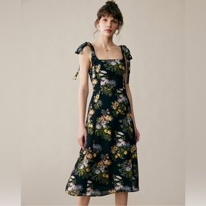 RIHOAS Black Floral Midi Dress